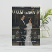 Invitation Modern Calendar Week Photo Save The Date Wedding (Debout devant)