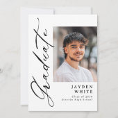 Invitation Modern Calligraphy Photo Graduation Announcement (Devant)