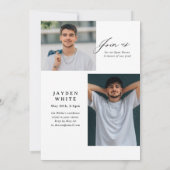Invitation Modern Calligraphy Photo Graduation Announcement (Dos)