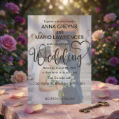 Invitation Modern Calligraphy Script 2 Photo Overlay Wedding