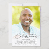 Invitation Modern Celebration of Life Funeral Memorial Photo (Devant)