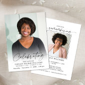 Invitation Modern Celebration of Life Memorial Funeral Photo