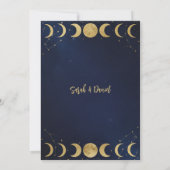 Invitation Modern Celestial Navy and Gold Moon Stars Wedding  (Dos)