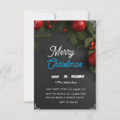 Invitation Modern Chalkboard Red Ornaments Christmas Party  (Devant)