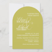 Invitation Modern Chartreuse Formal Arch Wedding  (Devant)