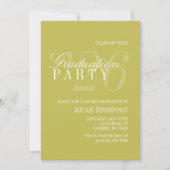 Invitation Modern Chartreuse Photo Graduation Party (Devant)
