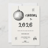 Invitation Modern Cheers to New Year 2026 Bold Typo (Devant)