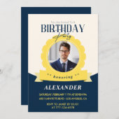 Invitation Modern Chic 42e anniversaire (Devant / Derrière)