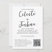 Invitation Modern Chic Elegant Photo QR Code Détails Mariage (Devant)