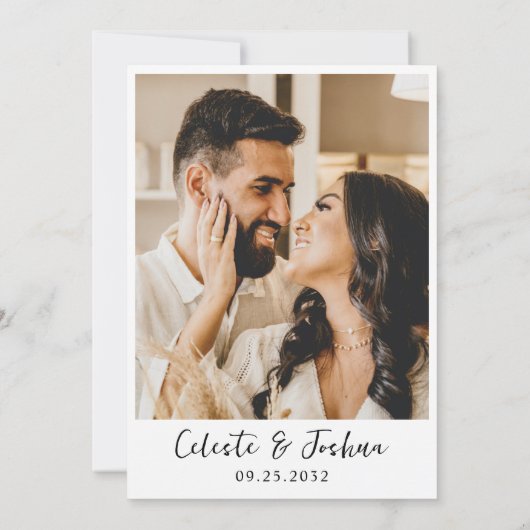 Invitation Modern Chic Elegant Photo QR Code Détails Mariage (Dos)