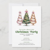 Invitation Modern chic leopard Christmas tree party invite (Devant)