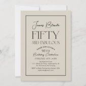 Invitation Modern Chic Script Cinquantième fête d'anniversair (Devant)