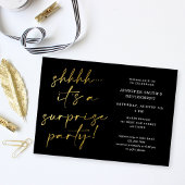Invitation Modern Chic Script Shhh Surprise Retirement Party 