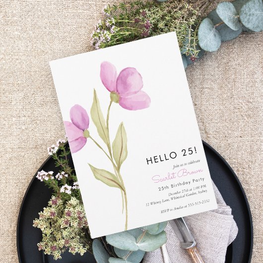 Invitation Modern Chic Simple 25e anniversaire