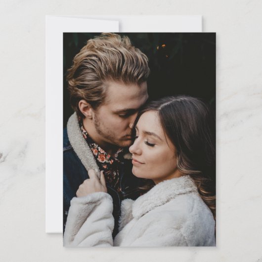 Invitation Modern Chic Simple Photo Mariage noir et blanc (Dos)