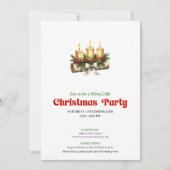 Invitation Modern Christmas candles invite pine holly style (Devant)