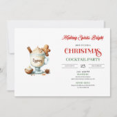 Invitation Modern Christmas Cocktails Party Editable Invites (Devant)