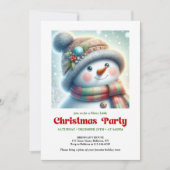 Invitation Modern Christmas snowman editable holiday invite (Devant)