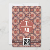 Invitation Modern Cinnamon and Marsala Art Deco Wedding QR (Dos)