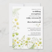 Invitation Modern Citrus Wildflower Stripe Photo Reception (Devant)