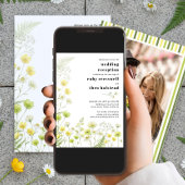 Invitation Modern Citrus Wildflower Stripe Photo Reception