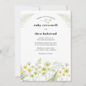 Invitation Modern Citrus Wildflower Stripe Photo Wedding (Devant)