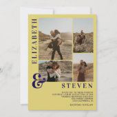 Invitation Modern Citrus Yellow Ampersand 5-Photo Wedding (Devant)