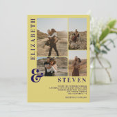 Invitation Modern Citrus Yellow Ampersand 5-Photo Wedding (Debout devant)