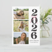 Invitation Modern Class of 2026 Photo Graduation Party (Debout devant)