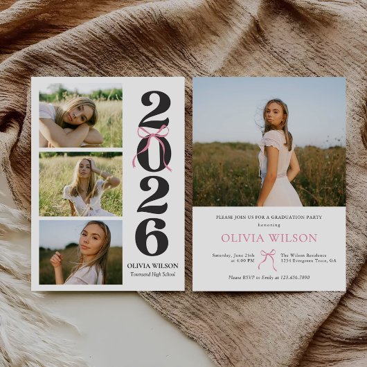 Invitation Modern Class of 2026 Photo Graduation Party