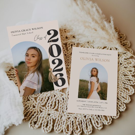 Invitation Modern Class of 2026 Photo Graduation Party
