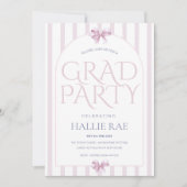 Invitation Modern Class of 2026 Pink Bow Graduation Party  (Devant)