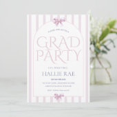 Invitation Modern Class of 2026 Pink Bow Graduation Party  (Debout devant)