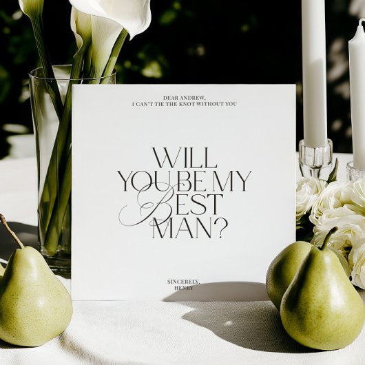 Invitation Modern Classic Best Man Proposal Card