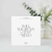 Invitation Modern Classic Best Man Proposal Card (Debout devant)
