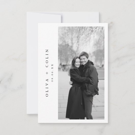 Invitation Modern Classic Black and White Wedding Photo (Devant)