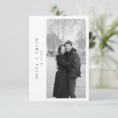 Invitation Modern Classic Black and White Wedding Photo (Debout devant)