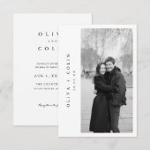 Invitation Modern Classic Black and White Wedding Photo (Devant / Derrière)