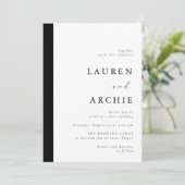 Invitation Modern Classic Black & White Wedding (Debout devant)