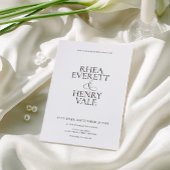 Invitation Modern Classic Black & White Wedding 