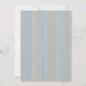 Invitation Modern Classic Save The Date Blue Striped Wedding  (Dos)