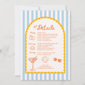 Invitation Modern Coastal Bachelorette Party Itinerary (Dos)