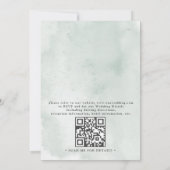 Invitation Modern Coastal Seashell Aqua QR Code Wedding (Dos)