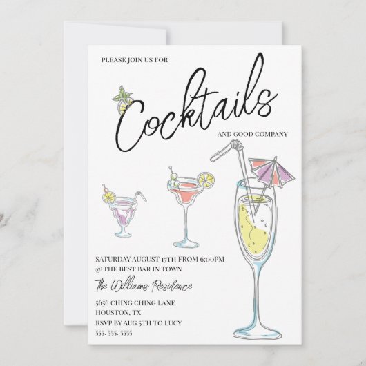 Invitation Modern Cocktail Party (Devant)