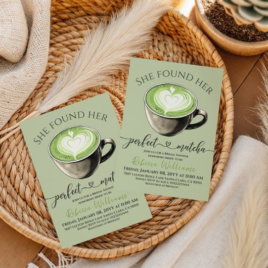 Invitation Modern Coffee Theme Perfect Matcha Bridal Shower