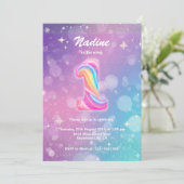 Invitation Modern Colorful 1st Birthday Rainbow Foil (Debout devant)