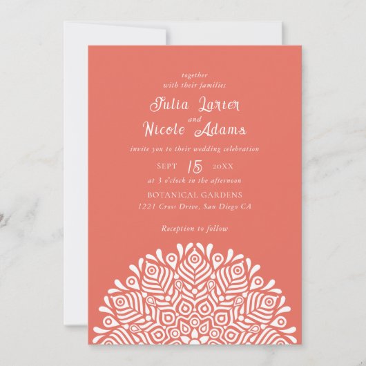 Invitation Modern Colorful Boho Ethnic Floral Mandala Wedding (Devant)