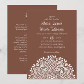 Invitation Modern Colorful Boho Ethnic Floral Mandala Wedding (Devant / Derrière)
