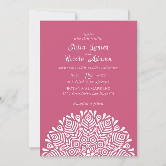 Invitation Modern Colorful Boho Ethnic Floral Mandala Wedding (Devant)