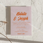 Invitation Modern Colorful Bold Fun Colorful Retro Wedding